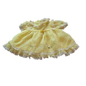 Nanette Vintage Yellow Shear Nylon Dress Baby Size 9 Months